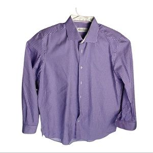 Robert Graham Button Up Shirt Purple Plaid